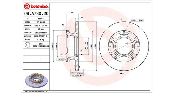 MAGNETI MARELLI Тормозной диск 360406111200